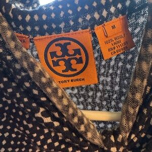 Tory Burch Black and Cream Patterned Knit Top